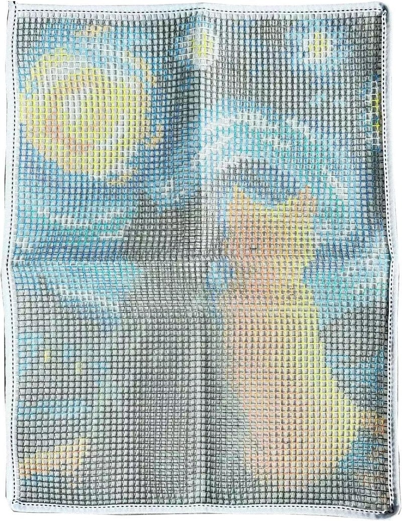 GLAECYY Latch Hook Kits Rug Crochet Yarn Kit Cushion Colour Pre-Printed Canvas Rug Needlework DIY Hook and Latch Kit (Star Cat) - Image 5